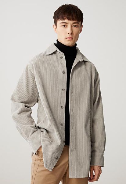 men's autumn new fashion men's corduroy coat cotton lapel shirt men, White;black
men's autumn new fashion men's corduroy coat cotton lapel shirt men, White;black