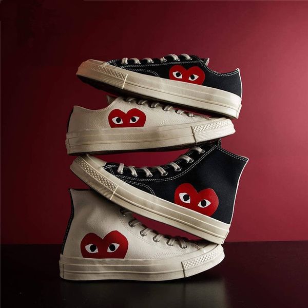 2020 cdg commes des garcons love heart eyes canvas shoes classic 1970s shoes casual high low skate training sneakers, White;red
2020 cdg commes des garcons love heart eyes canvas shoes classic 1970s shoes casual high low skate training sneakers, White;red