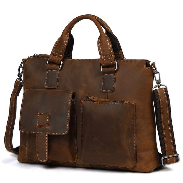 business men briefcases real cowhide genuine leather 14" lapvintage large messenger shoulder bag for travel work brown black
business men briefcases real cowhide genuine leather 14" lapvintage large messenger shoulder bag for travel work brown black