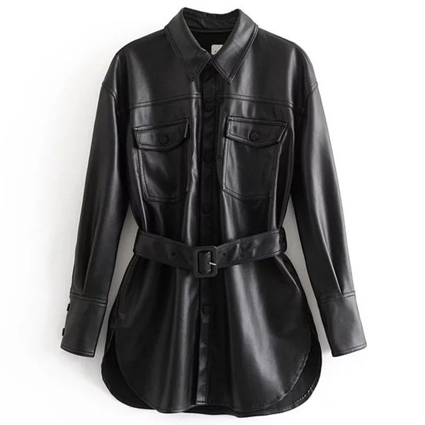 2020 весна пу искусственной кожи черного biker jacket женщина пояс рубашка пальто женские повседневный отложной воротник шинели fall, Black
2020 весна пу искусственной кожи черного biker jacket женщина пояс рубашка пальто женские повседневный отложной воротник шинели fall, Black