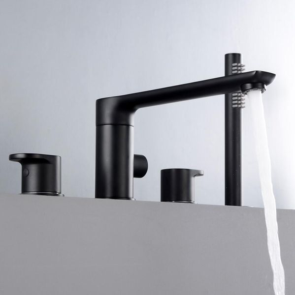 brass made black faucet set deck mount tub faucet 4 holes easy install cold mixer tap set with hand shower head
brass made black faucet set deck mount tub faucet 4 holes easy install cold mixer tap set with hand shower head