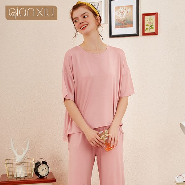 women's sleepwear bamboo fiber pajamas summer comfortable lazy suit home service 270, Black;red
women's sleepwear bamboo fiber pajamas summer comfortable lazy suit home service 270, Black;red