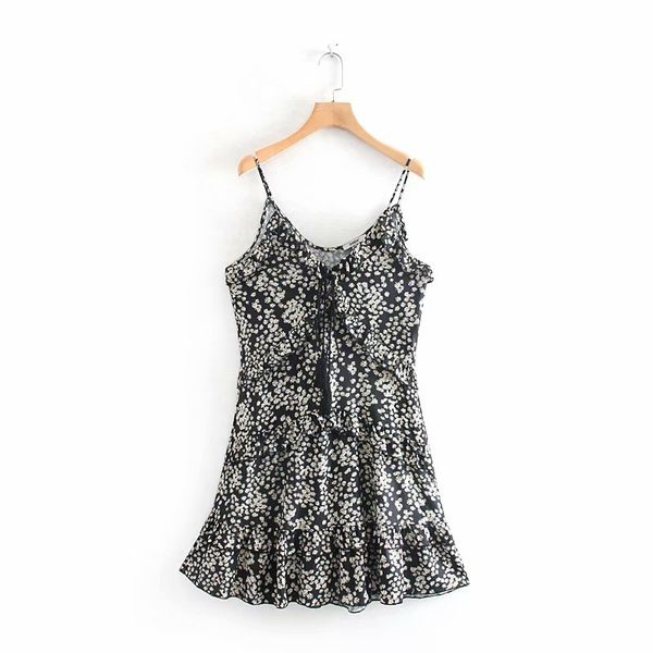 2019 new women deep v neck flower print agaric lace sling dress ladies chic laminated ruffles vestidos casual dresses ds2310, Black;gray
2019 new women deep v neck flower print agaric lace sling dress ladies chic laminated ruffles vestidos casual dresses ds2310, Black;gray