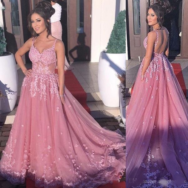 straps long prom dresses a line 2020 lace applique illusion see through backless dusty evening gowns arabic women formal event wear, Black
straps long prom dresses a line 2020 lace applique illusion see through backless dusty evening gowns arabic women formal event wear, Black