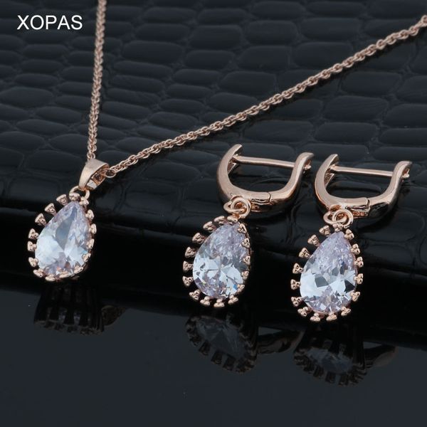 xopas new white water drop earrings pendants necklaces sets 585 rose gold natural zircon for women fashion wedding jewelry set, Silver
xopas new white water drop earrings pendants necklaces sets 585 rose gold natural zircon for women fashion wedding jewelry set, Silver
