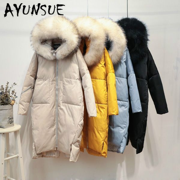 ayunsue winter coat women parka oversized white duck down jacket women big fur collar down coat hooded puffer jacket 0821 yy1418, Black
ayunsue winter coat women parka oversized white duck down jacket women big fur collar down coat hooded puffer jacket 0821 yy1418, Black