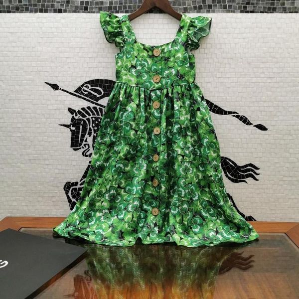 children girl dress summer child girls clothing button sleeveless green flower kids summer dresses for baby clothes girls dress, Red;yellow
children girl dress summer child girls clothing button sleeveless green flower kids summer dresses for baby clothes girls dress, Red;yellow