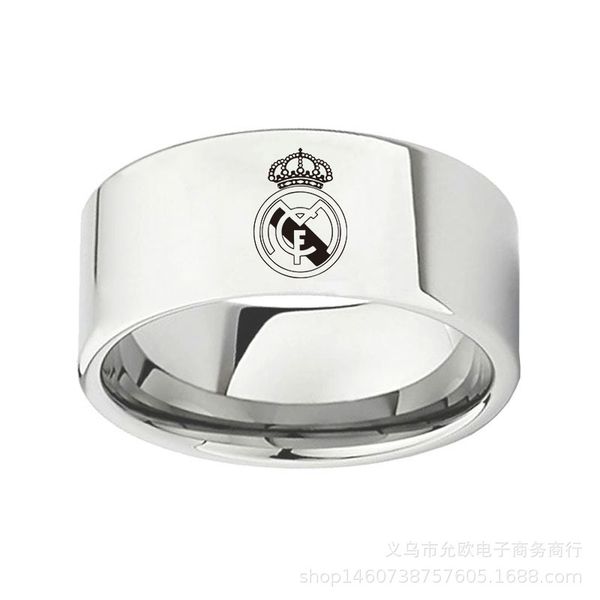 madrid ring titanium steel 10mm fan gift, Golden;silver
