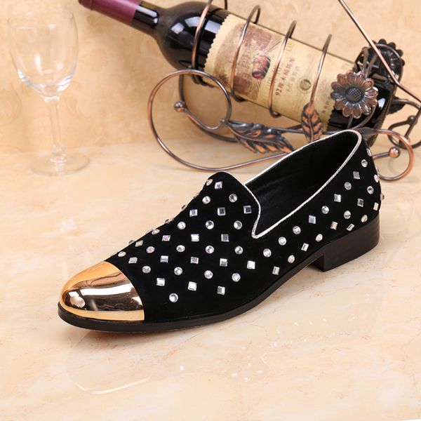 fashion crystal party loafers men graduation celebration formal dress shoes slip on suede leather men flats shoes plus size, Black
fashion crystal party loafers men graduation celebration formal dress shoes slip on suede leather men flats shoes plus size, Black