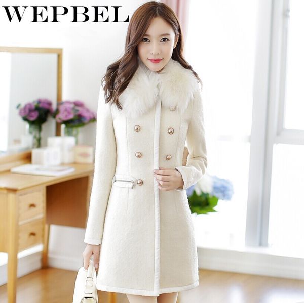 wepbel women autumn winter casual wool blends fashion long fur neck button pockets thick ladies female wool blend, Black
wepbel women autumn winter casual wool blends fashion long fur neck button pockets thick ladies female wool blend, Black