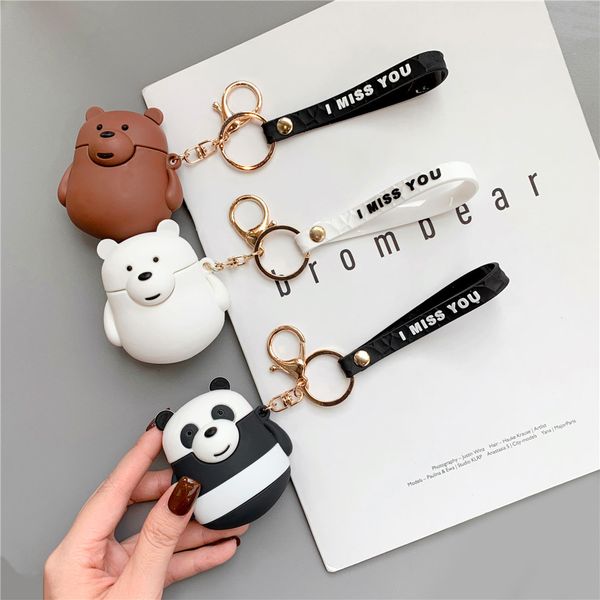 2019 new cartoon anime we bare bears cute three animal bears doll keychains earphone cover women car bag pendant key chains, Silver
2019 new cartoon anime we bare bears cute three animal bears doll keychains earphone cover women car bag pendant key chains, Silver