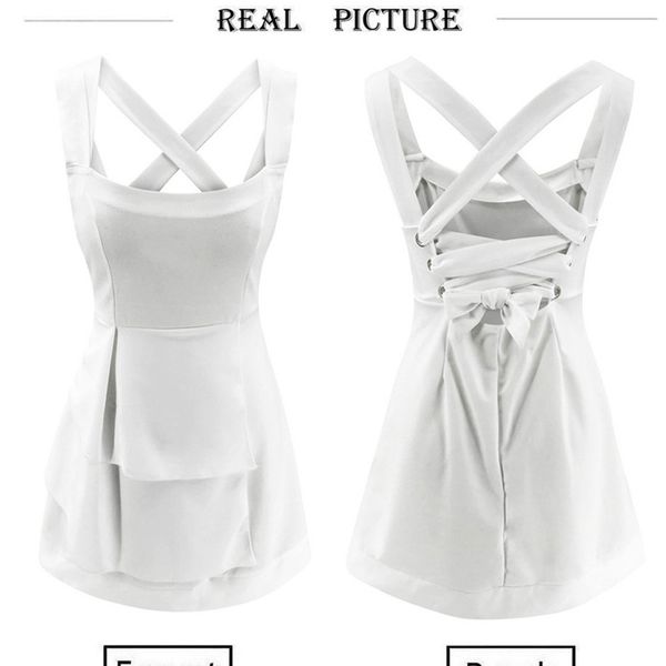 fashion backless hollow out bandage mini dress 2020 women square neck sleeveless sling dress ruffles summer party dresses, White;black
fashion backless hollow out bandage mini dress 2020 women square neck sleeveless sling dress ruffles summer party dresses, White;black