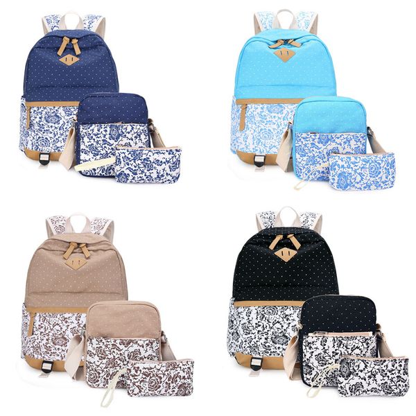 multi-function travel shoulders backpacks dot flower handbag one-shoulder bag high-capacity zipper backpacks three-piece set back to school 
multi-function travel shoulders backpacks dot flower handbag one-shoulder bag high-capacity zipper backpacks three-piece set back to school