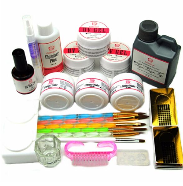uv gel acrylic powder sets 120ml brushes nail art tips base kit form coat kit for manicure tools set
uv gel acrylic powder sets 120ml brushes nail art tips base kit form coat kit for manicure tools set