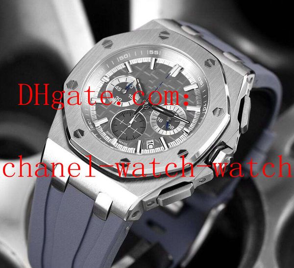 gray dial offshore stainless steel chronograph quartz movement mens watch 45mm rubber strap men's wrist watches, Slivery;brown 
gray dial offshore stainless steel chronograph quartz movement mens watch 45mm rubber strap men's wrist watches, Slivery;brown