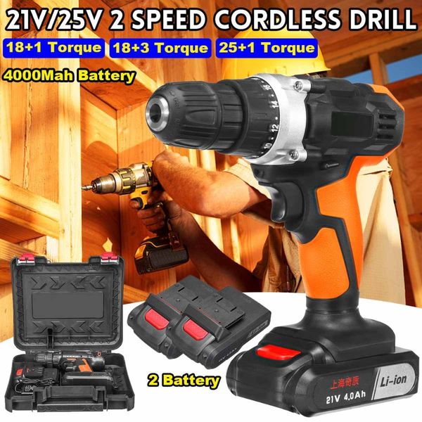 3/8" 21v/25v cordless impact drill electric screwdriver 2 lithium-ion battery drill hammer home power tools screwdriver
3/8" 21v/25v cordless impact drill electric screwdriver 2 lithium-ion battery drill hammer home power tools screwdriver