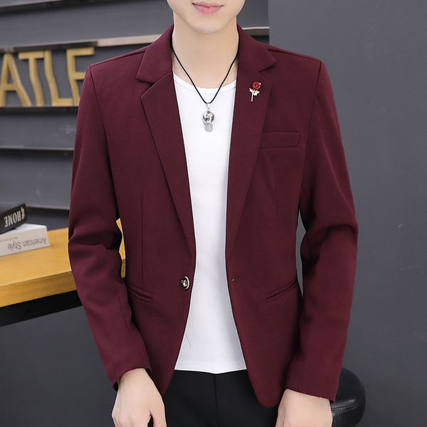 men's suits & blazers 2021 autumn style men solid color small suit youth slim fit cool, White;black
men's suits & blazers 2021 autumn style men solid color small suit youth slim fit cool, White;black