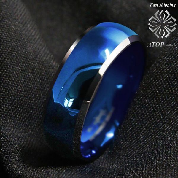 8mm men's tungsten ring blue domed with beveled silver edges wedding rings j190704, Slivery;golden
8mm men's tungsten ring blue domed with beveled silver edges wedding rings j190704, Slivery;golden