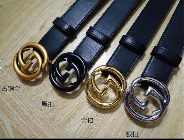 Luxury high quality designer belt letter quality brand male, female belt buckle solid solid belt male/female