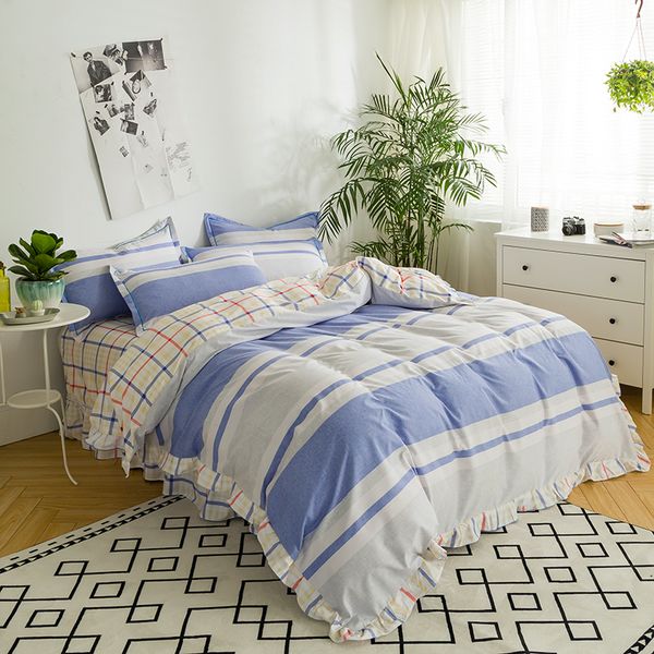 blue white grid duvet cover set double-side print quilt cover bed bedclothes bedsheet with pillow cases no comforter
blue white grid duvet cover set double-side print quilt cover bed bedclothes bedsheet with pillow cases no comforter