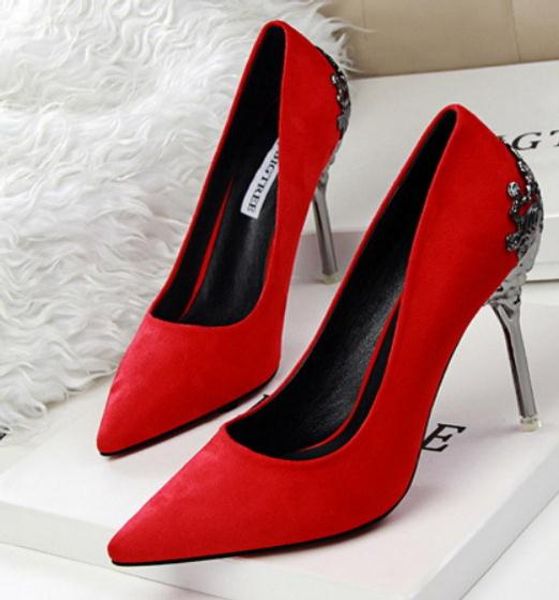 2019 women's shoes in spring and autumn with new style high heel fine heel pointed end suede @2073, Black
2019 women's shoes in spring and autumn with new style high heel fine heel pointed end suede @2073, Black