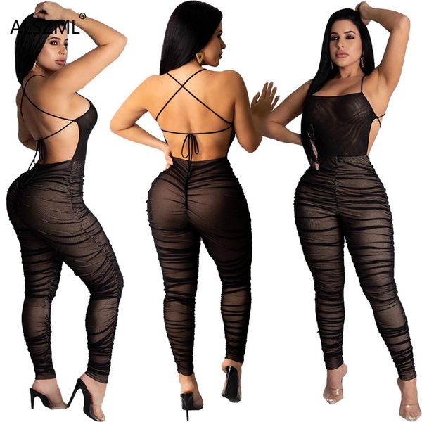 women's jumpsuits & rompers fashion mesh women jumpsuit backless lace up summer overalls female club body femme, Black;white
women's jumpsuits & rompers fashion mesh women jumpsuit backless lace up summer overalls female club body femme, Black;white