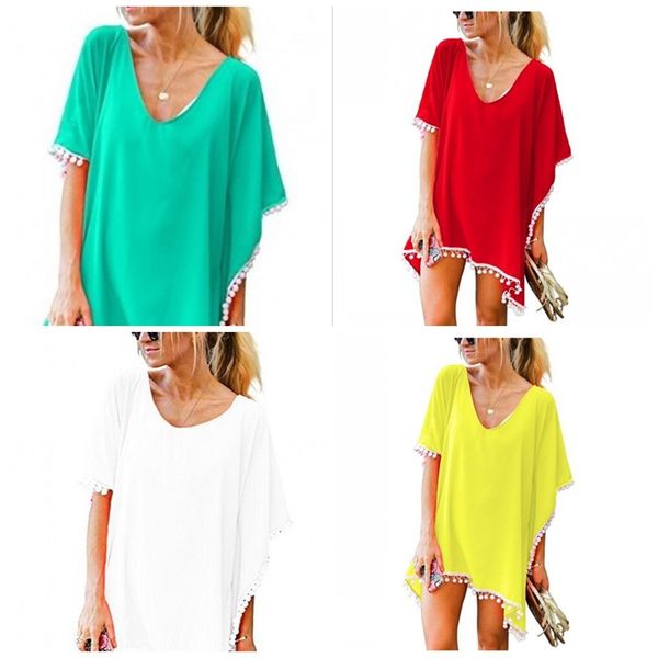 Short dre ta el olid color white ball chiffon beach bikini cover up loo e ummer women home wear 16mw e1
Short dre ta el olid color white ball chiffon beach bikini cover up loo e ummer women home wear 16mw e1