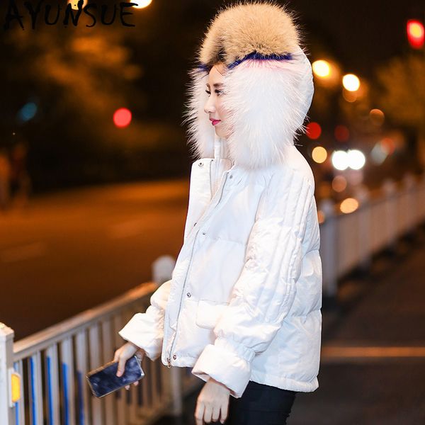 white duck down jacket woman hooded short korean winter coat women raccoon fur collar warm puffy jacket 2019 coats wt009 kj2619, Black
white duck down jacket woman hooded short korean winter coat women raccoon fur collar warm puffy jacket 2019 coats wt009 kj2619, Black