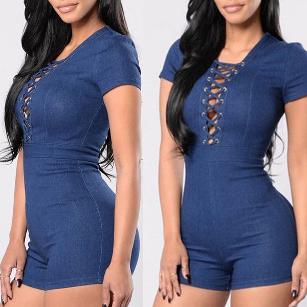 women denim bandage bodycon playsuit short pants summer fashion casual jumpsuit romper 2019 short sleeve night club, Black;white
women denim bandage bodycon playsuit short pants summer fashion casual jumpsuit romper 2019 short sleeve night club, Black;white