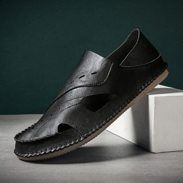 sandals men leather cowhide summer quality beach slippers casual outdoor shoes sneakers zapatillas hombre, Black
sandals men leather cowhide summer quality beach slippers casual outdoor shoes sneakers zapatillas hombre, Black