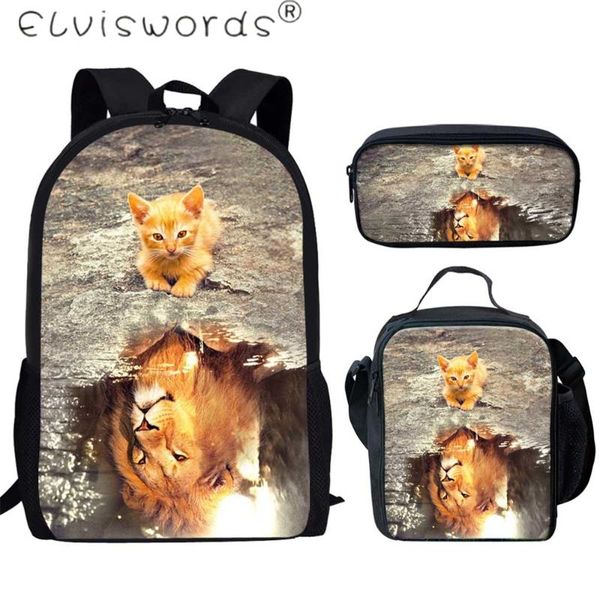 elviswords cute cat отражение lion / tiger 3шт / set ранцы набор для малышей девочки мальчики школы рюкзаки студентов наплечных сумок 
elviswords cute cat отражение lion / tiger 3шт / set ранцы набор для малышей девочки мальчики школы рюкзаки студентов наплечных сумок