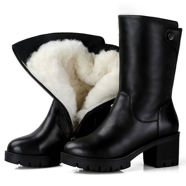 morazora 2019 russia genuine leather natural wool boots round toe zip warm snow boots comfortable mid calf boots women shoes, Black
morazora 2019 russia genuine leather natural wool boots round toe zip warm snow boots comfortable mid calf boots women shoes, Black