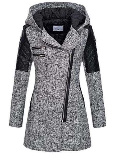 women winter hooded coat autumn zipper slim outerwear fashion patchwork black female warm windproof overcoat office lady 2020
women winter hooded coat autumn zipper slim outerwear fashion patchwork black female warm windproof overcoat office lady 2020