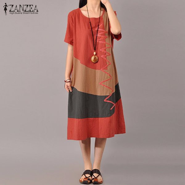 zanzea women dress 2019 summer short sleeve dress elegant patchwork casual dresses cotton mid calf dresses sundress plus size, Black;gray
zanzea women dress 2019 summer short sleeve dress elegant patchwork casual dresses cotton mid calf dresses sundress plus size, Black;gray
