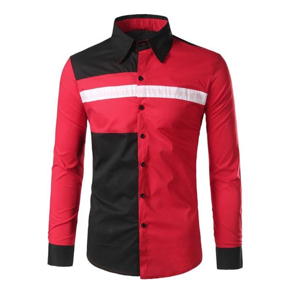feitong fashion men slim patchwork button turn-down collar long sleeve shirt chemise homme, White;black
feitong fashion men slim patchwork button turn-down collar long sleeve shirt chemise homme, White;black