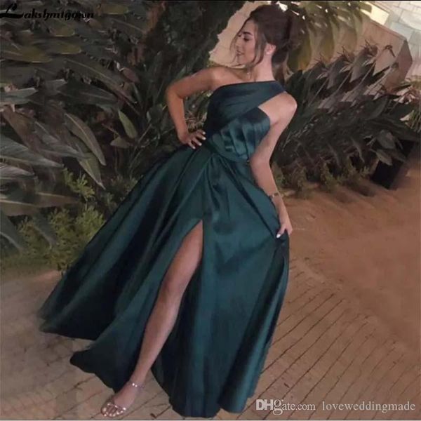 elegant hunter green prom dresses a line one shoulder with pleats side split zipper formal evening dresses custom made, Black
elegant hunter green prom dresses a line one shoulder with pleats side split zipper formal evening dresses custom made, Black