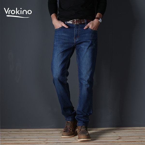 2019 spring and autumn men's jeans fashion business leisure elastic force straight solid color jeans male black blue trousers
2019 spring and autumn men's jeans fashion business leisure elastic force straight solid color jeans male black blue trousers