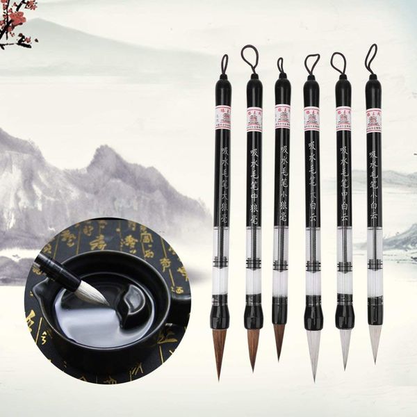 xrhyy 6 pcs/set water brush pen piston water color brush chinese japanese calligraphy pen for beginner painting can reuse, Black;red
xrhyy 6 pcs/set water brush pen piston water color brush chinese japanese calligraphy pen for beginner painting can reuse, Black;red