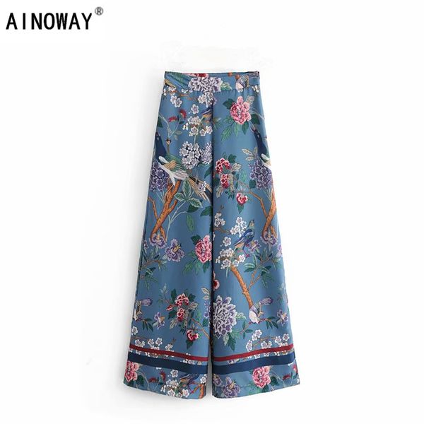 vintage chic women birds print wide leg bohemian pants ladies loose rayon boho long pants oversize, Black;white
vintage chic women birds print wide leg bohemian pants ladies loose rayon boho long pants oversize, Black;white
