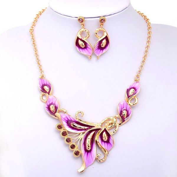 eeping brand women fashion gold color filled austrian crystal enamel jewelry sets flower chain necklace earrings sets, Silver
eeping brand women fashion gold color filled austrian crystal enamel jewelry sets flower chain necklace earrings sets, Silver