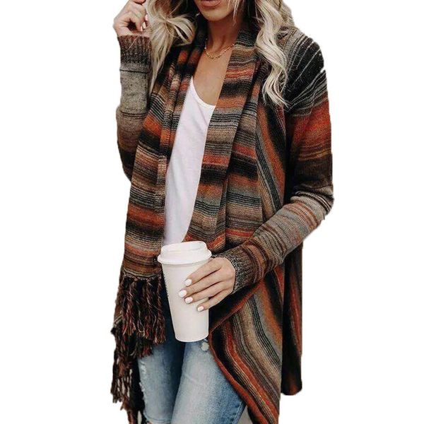 autumn and spring european style knit cardigan woman sweater fashion tassel irregular single button female sweater, White;black
autumn and spring european style knit cardigan woman sweater fashion tassel irregular single button female sweater, White;black