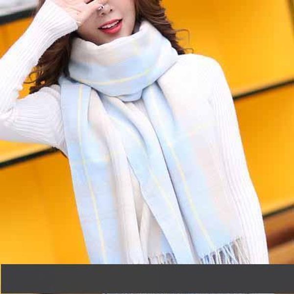 2019 new plaid scarf lady autumn and winter korean version warm cashmere shawl fashion long neck, Blue;gray
2019 new plaid scarf lady autumn and winter korean version warm cashmere shawl fashion long neck, Blue;gray