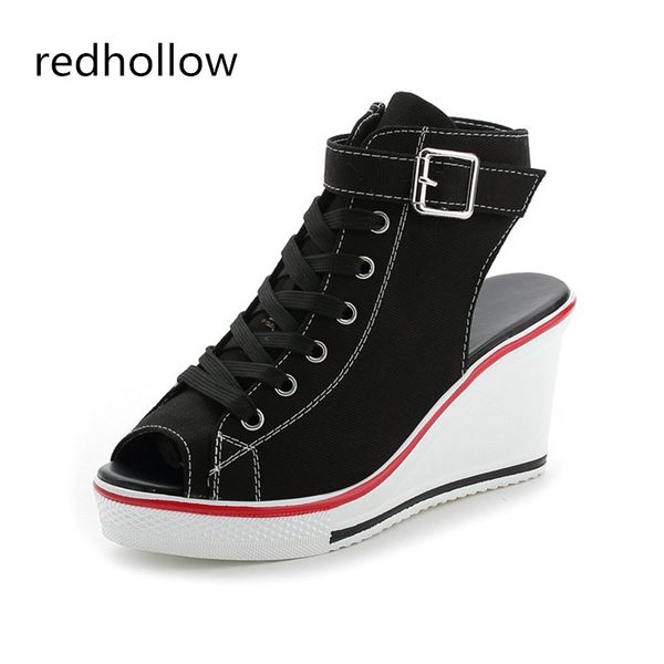 summer high heels shoes women sandals platform canvas lace up open toe fashion wedges sandals zipper shoes woman sandalias mujer, Black
summer high heels shoes women sandals platform canvas lace up open toe fashion wedges sandals zipper shoes woman sandalias mujer, Black