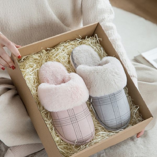 couple home slippers indoor fluffy flat shoes big size checks casual men winter soft cotton indoor women slippers 2019 t107, Black
couple home slippers indoor fluffy flat shoes big size checks casual men winter soft cotton indoor women slippers 2019 t107, Black