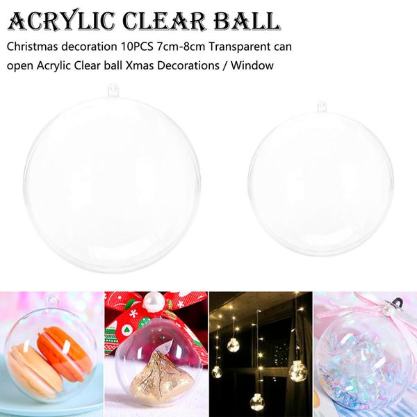 10pcs 7cm/8cm transparent can open acrylic christmas clear ornament ball christmas tree decorations xmas supplies
10pcs 7cm/8cm transparent can open acrylic christmas clear ornament ball christmas tree decorations xmas supplies