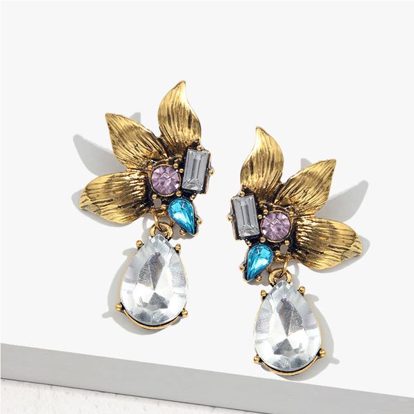 just feel 2019 crystal flower drop earrings for women shiny geometric statement retro metal earring fashion party female jewelry, Silver
just feel 2019 crystal flower drop earrings for women shiny geometric statement retro metal earring fashion party female jewelry, Silver