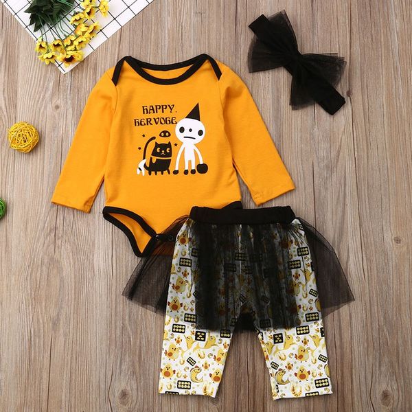 autumn baby girl cute long sleeve halloween cartoon letters romper floral mesh trousers headband set, White
autumn baby girl cute long sleeve halloween cartoon letters romper floral mesh trousers headband set, White