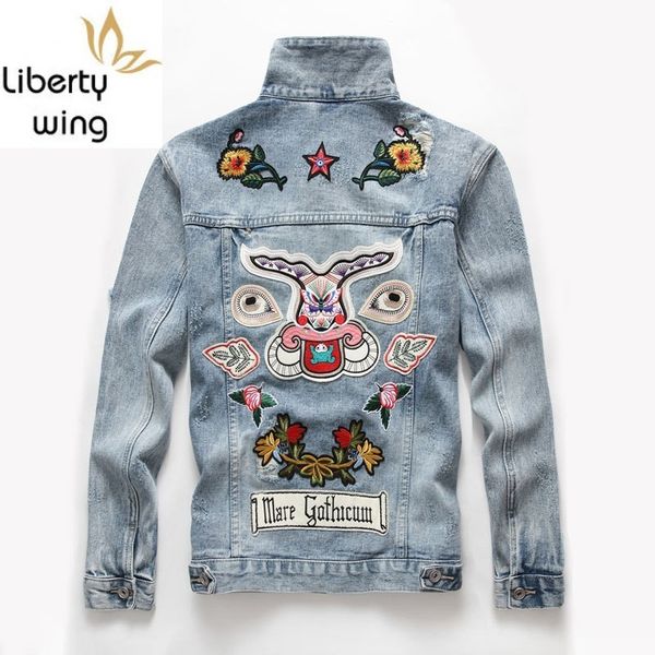 new hole denim jackests fashion embroidery men jackets solid turn-down collar cowboy male coat clothes jaqueta masculina, Black;brown
new hole denim jackests fashion embroidery men jackets solid turn-down collar cowboy male coat clothes jaqueta masculina, Black;brown