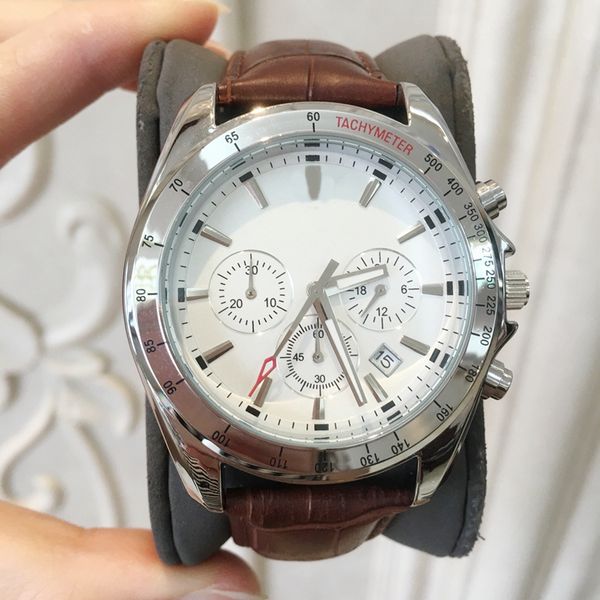 2019 all function work new luxury men quartz watch sports leather fashion male wristwatches big dial with date casual black brown band, Slivery;brown
2019 all function work new luxury men quartz watch sports leather fashion male wristwatches big dial with date casual black brown band, Slivery;brown