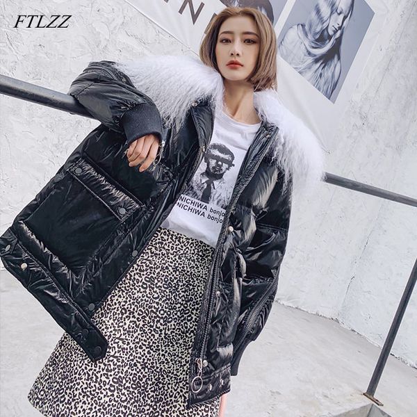 ftlzz women down jacket winter 2019 white duck down coats sliver parka real wool collar jackets female glossy waterproof jacket, Black
ftlzz women down jacket winter 2019 white duck down coats sliver parka real wool collar jackets female glossy waterproof jacket, Black